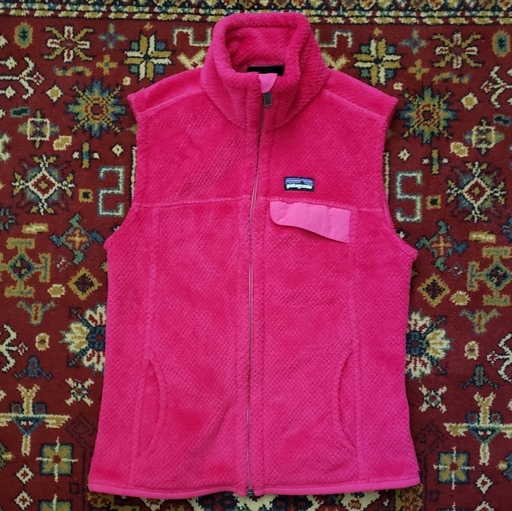 ❤ PATAGONIA | Magenta Pink Re-tool Fleece Zip-up Vest -Small